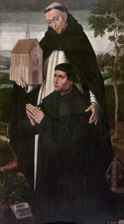 ""Svatý Tomáš Akvinský et un donateur"" (Svatý Tomáš Akvinský a dárce) Peinture d