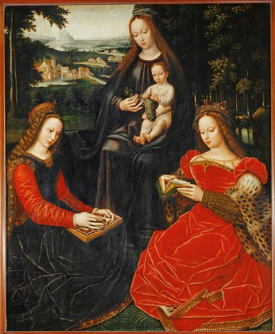Panna s dítětem a svatá Kateřina a svatá Barbora... od Ambrosius Benson