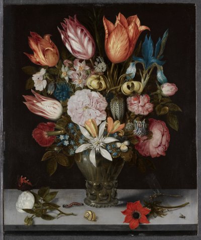 Květiny ve sklenici od Ambrosius Bosschaert