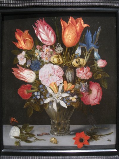 Květiny ve skle od Ambrosius Bosschaert