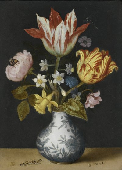 Zátiší květin ve váze Wan-Li od Ambrosius Bosschaert the Elder