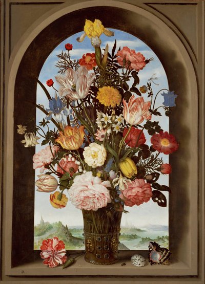 Květinové zátiší s tulipány (olej na dřevě) od Ambrosius II Bosschaert