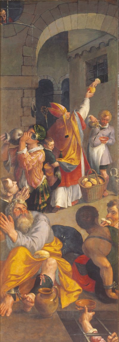 Saint Eligius navštěvuje vězně (ropa na panelu) od Ambrosius the Elder Francken or Franck