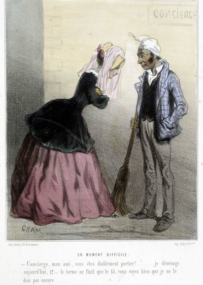 Un moment difficile (le rent) – v „“ Madeleines““ od Chama, v. 1870-1880 od Amédée de Noé