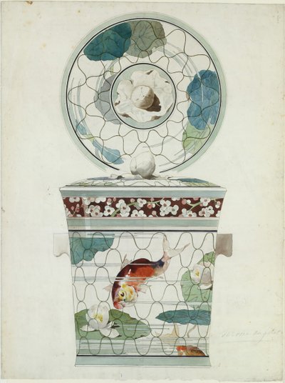 Design pro zakryté jídlo v servisu Filet Fish Net Ware..., 1875-85. od Amédée de Caranza.