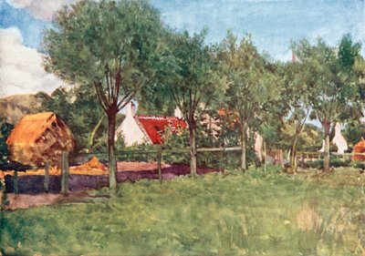 Zemědělská usedlost (barevná litografie) od Amedee (after) Forestier