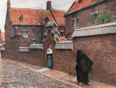 Beguinage of Mont St Amand, Gent (barevná litografie) od Amedee (after) Forestier