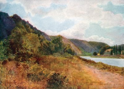 Zámek de Waulsort na řece Máze (barevná litografie) od Amedee (after) Forestier