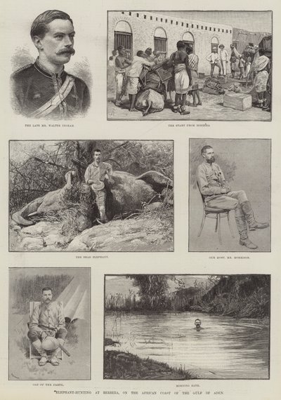 Lov slonů v Berbeře, na africkém pobřeží Adenského zálivu od Amedee Forestier