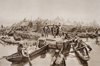 Anglie před dvěma tisíci lety, ilustrace z knihy H. G. Wellse "Nástin dějin", I. díl, vydané v roce 1920. od Amedee Forestier