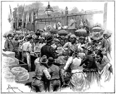 Ledový stánek na trhu, Georgetown, Demerara, Guyana Britská Guyana, 1888 od Amedee Forestier