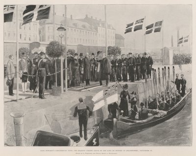 Kontinentální turné krále Edwarda, Jeho Veličenstvo odchází od švédského krále v Helsingborgu, 20. září od Amedee Forestier