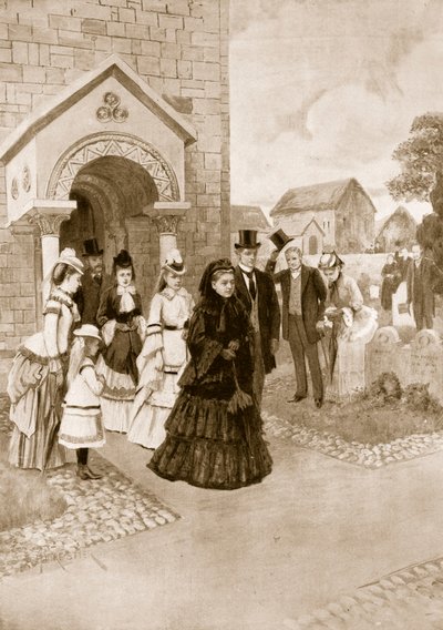 Život královny Viktorie v Osbornu: Její Veličenstvo v kostele ve Whippinghamu, z "The Illustrated London News", 1901 od Amedee Forestier