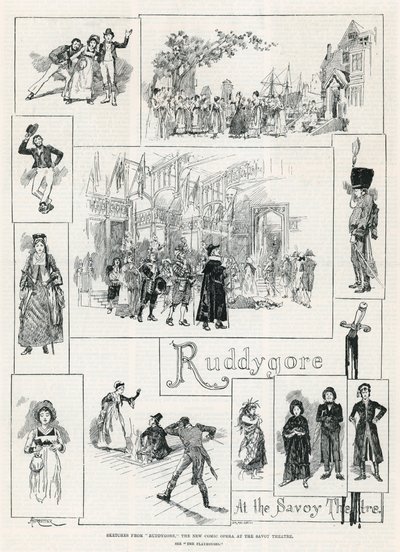 Sketches from Ruddygore, nová komická opera v Savoy Theatre od Amedee Forestier
