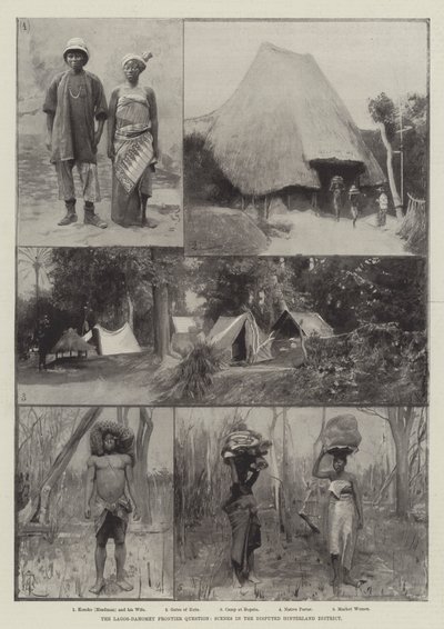 Hraniční otázka Lagos-Dahomey, scény ve sporném Hinterland District od Amedee Forestier