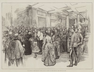 Královna v Mansion House, City of London, při svém návratu z East Endu od Amedee Forestier