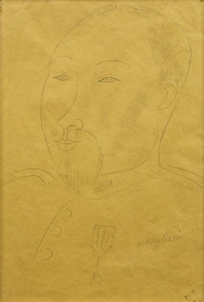 Guillaume Apollinaire jako voják; Guillaume Apollinaire jako voják, od Amedeo Modigliani