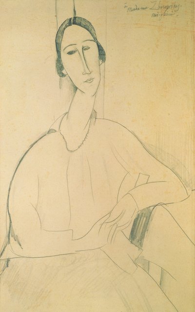 Hanka Zborowska, cca 1917 (pastel na papíře) od Amedeo Modigliani