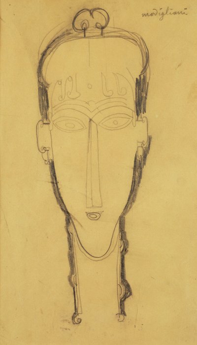 Hlava karyatidy v šatech hlavy, 1911 od Amedeo Modigliani