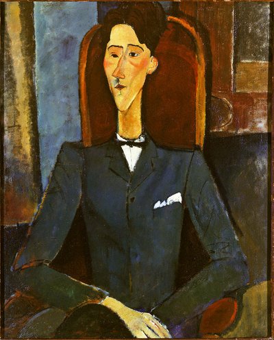 Jean Cocteau, obraz Amedea Modiglianiho v roce 1916 od Amedeo Modigliani