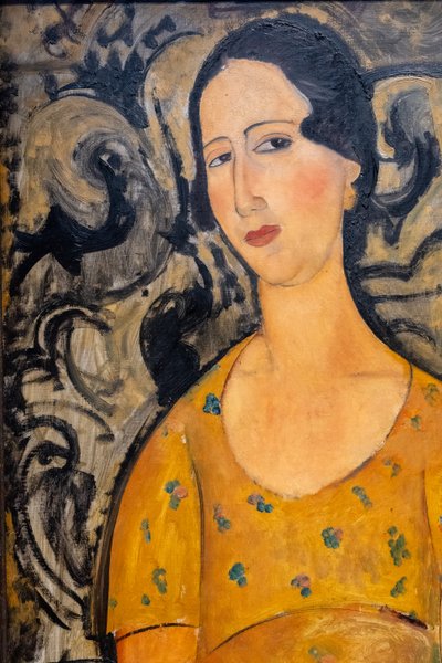 Mladá žena ve žlutých šatech (Renée Modot) - výřez od Amedeo Modigliani
