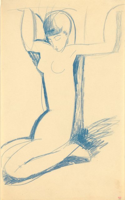 Canneling Blue Caritid (Anna Ekmatová) od Amedeo Modigliani
