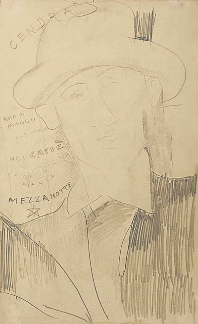Portrét Blaise Cendrarse, kolem 1916-18 od Amedeo Modigliani