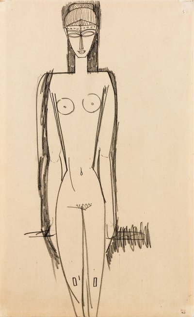 Stojící akt; Nestojí, kolem 1910-1911 od Amedeo Modigliani