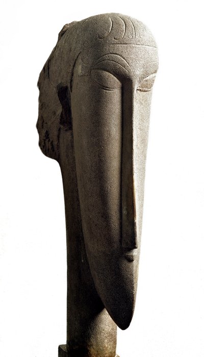 Hlava. Hlava. Socha od Amedea Modiglianiho (1884-1920) od Amedeo Modigliani