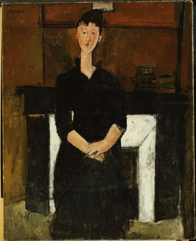 Žena sedící u krbu, 1915 od Amedeo Modigliani