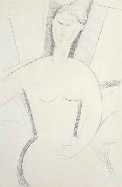 Sedící žena (tužka) od Amedeo Modigliani