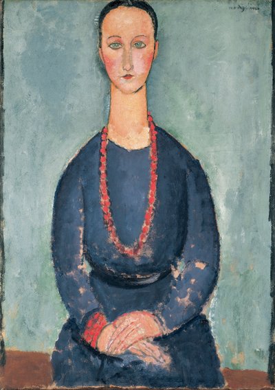 Žena s červeným náhrdelníkem, 1918 od Amedeo Modigliani