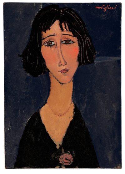 Mladá žena s růží od Amedeo Modigliani