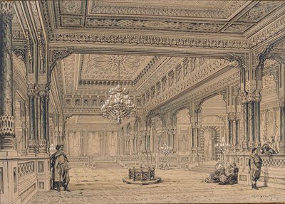 Interiér paláce Ciragan v Istanbulu, 1872. od Amedeo Preziosi