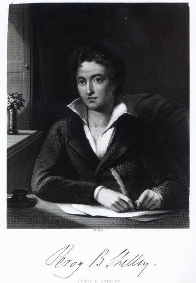 Percy Bysshe Shelley, rytý William Holl od Amelia Curran