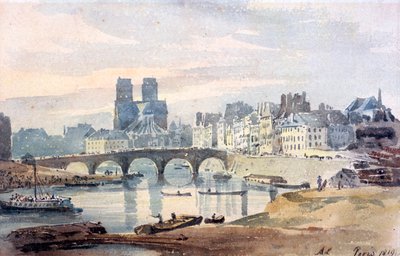 Notre-Dame de Paris z Ile Saint-Louis, 1819 od Amelia Long