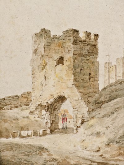 Dva vojáci ve službě na zámku Dover, kolem roku 1805 (akvarel) od Amelia Long