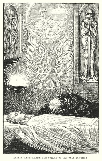 Ardens plakal vedle mrtvoly svého jediného bratra (rytina) od Amelia M. (attr.to) Bowerley or Bauerle
