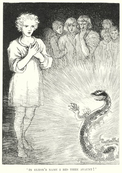 "Ve jménu Elyona tě vyzývám, aby ses vyloučil!" (rytina) od Amelia M. (attr.to) Bowerley or Bauerle