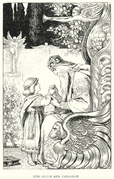 Král Elyon a Paedarion (rytina) od Amelia M. (attr.to) Bowerley or Bauerle