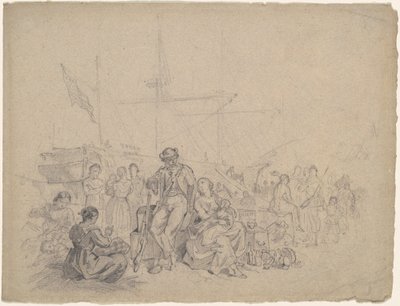 Přístavní scéna od American 19th Century
