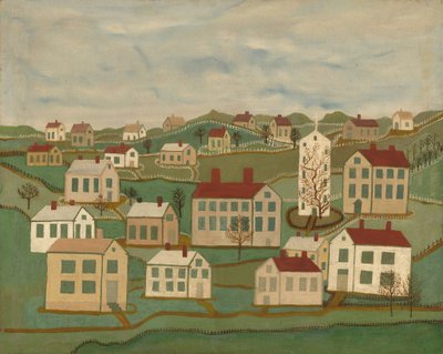 Dvacet dva domů a kostel od American 19th Century