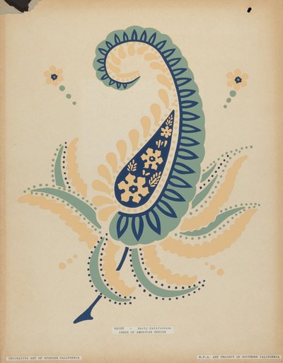 Raná kalifornská sukně z portfolia "Decorative Art of Spanish California" od American 20th Century