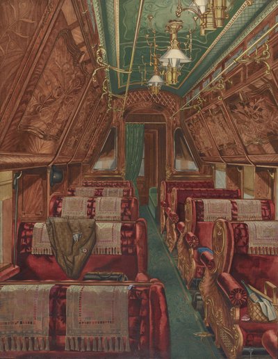 Interiér Pullman Coach, 1888 od American 20th Century