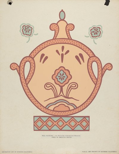 Nástěnná malba Mission La Purisima Concepcion z portfolia "Decorative Art of Spanish California" od American 20th Century