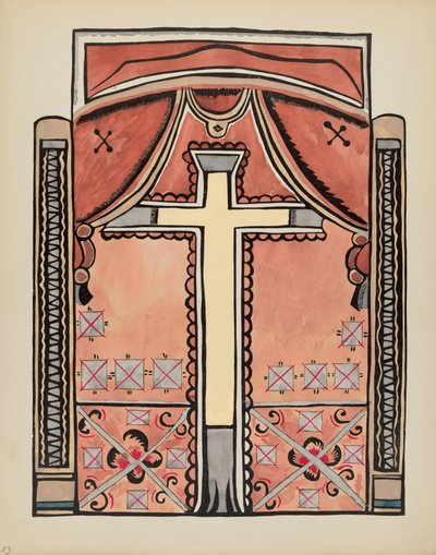 Talíř 13: Design s křížem: Z portfolia "Španělské koloniální návrhy Nového Mexika" od American 20th Century