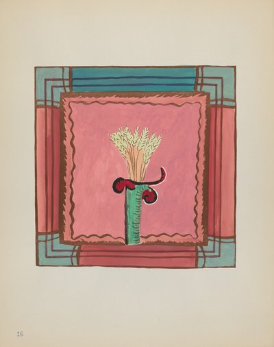 Talíř 16: Pšeničný snop, oltářní panel: Z portfolia "Španělské koloniální návrhy Nového Mexika" od American 20th Century