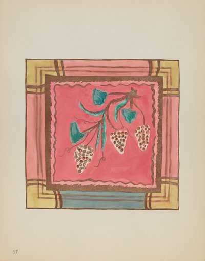 Talíř 17: Hrozny, oltářní panel: Z portfolia "Španělské koloniální návrhy Nového Mexika" od American 20th Century