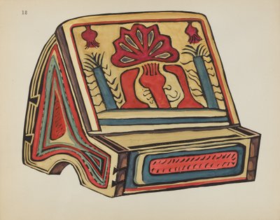 Talíř 18: Stojan na čtení, Llano: Z portfolia „Španělské koloniální návrhy Nového Mexika“ od American 20th Century