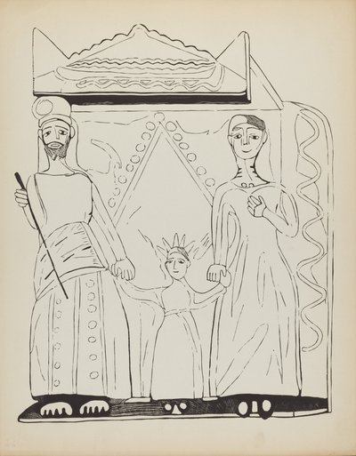Talíř 28: Svatá rodina: Z portfolia „Španělské koloniální návrhy Nového Mexika“ od American 20th Century